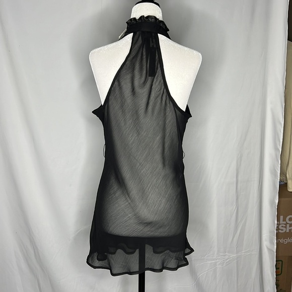 NWT Seductions sheer ruffled racerback long  tank tunic dress - Picture 3 of 8